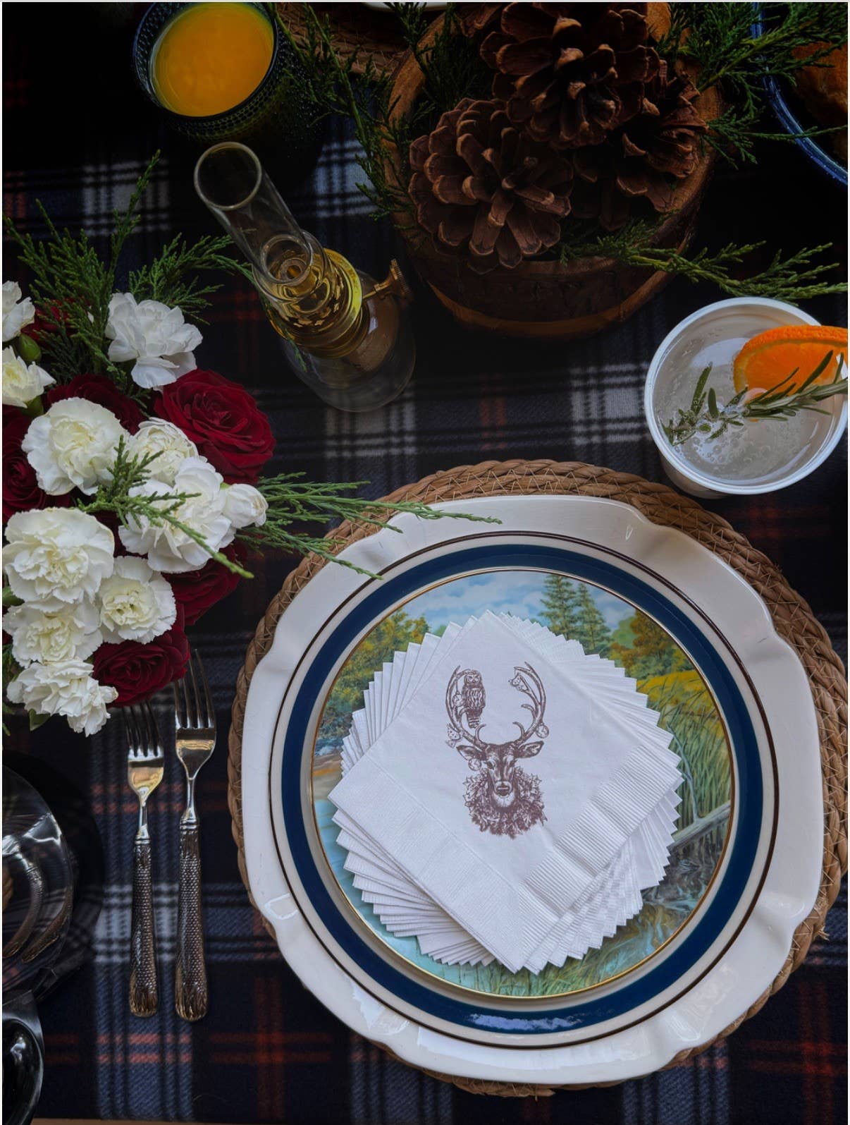 Christmas Deer Beverage Napkins