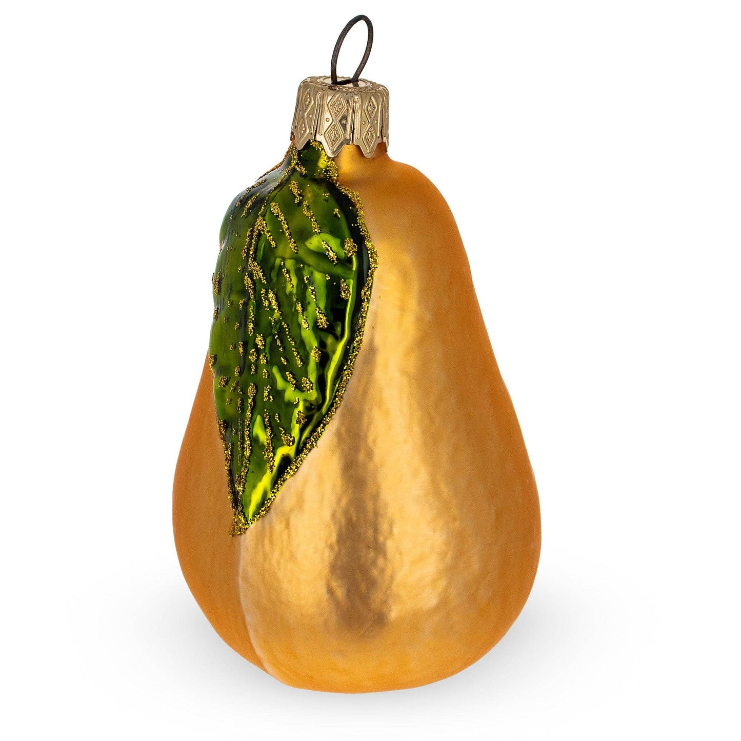 Pear with Green Leaf Ornament