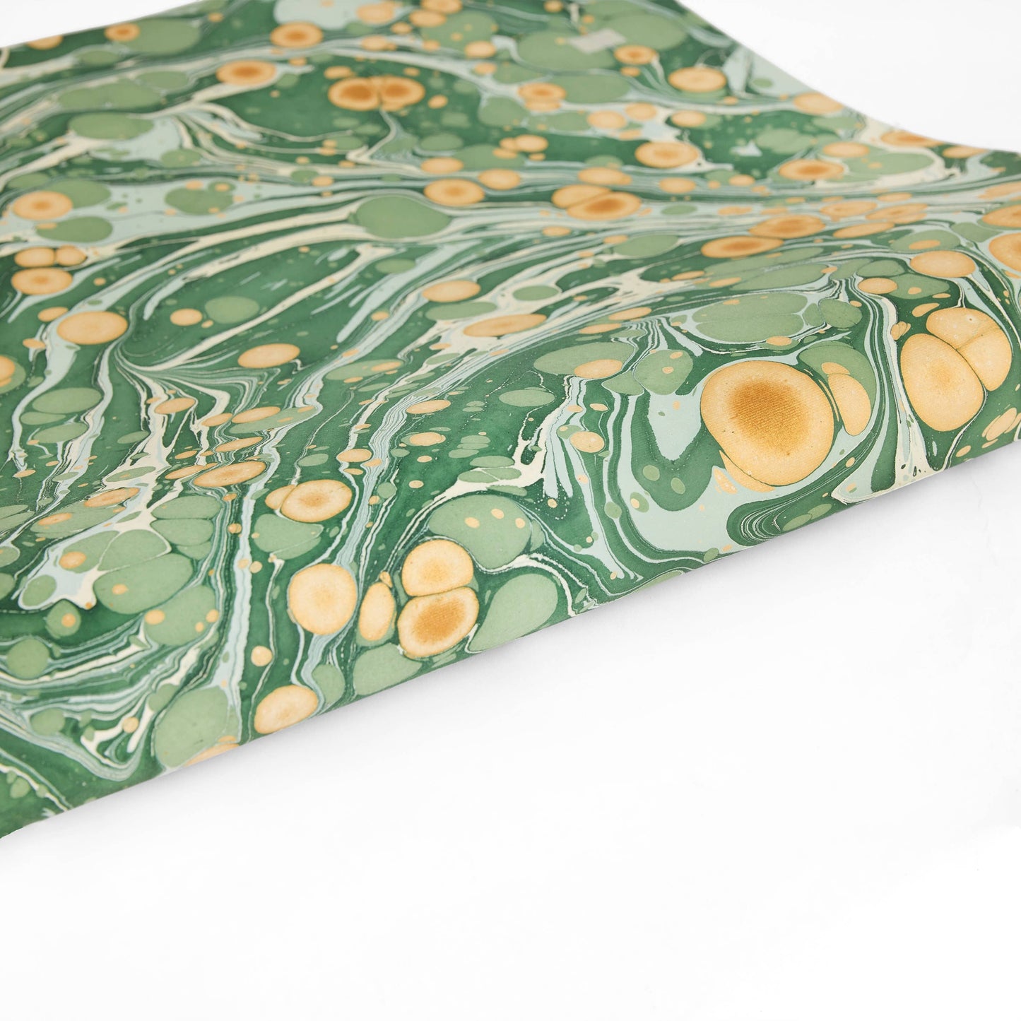 Pebble Marbled Wrapping Paper - Green/Gold