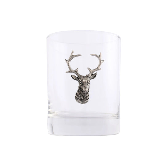 Elk Head Double Old Fashion Bar Glass