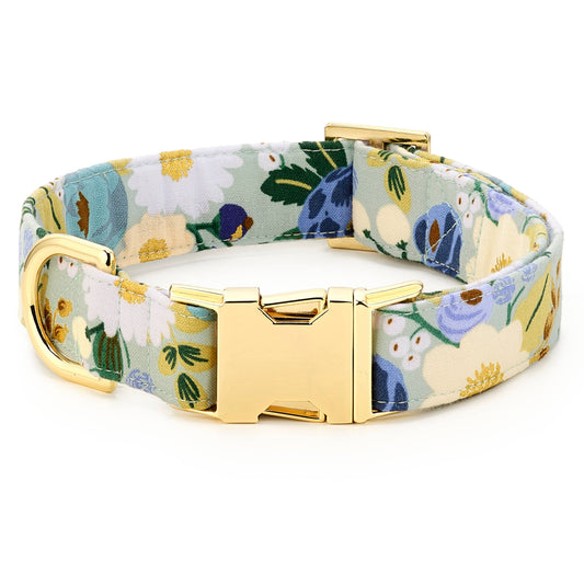 Vintage Blossom Spring Dog Collar - Medium