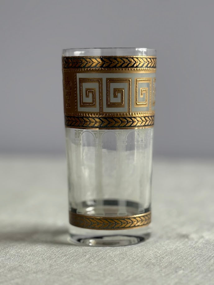 Greek Key Highball Glasses S/4