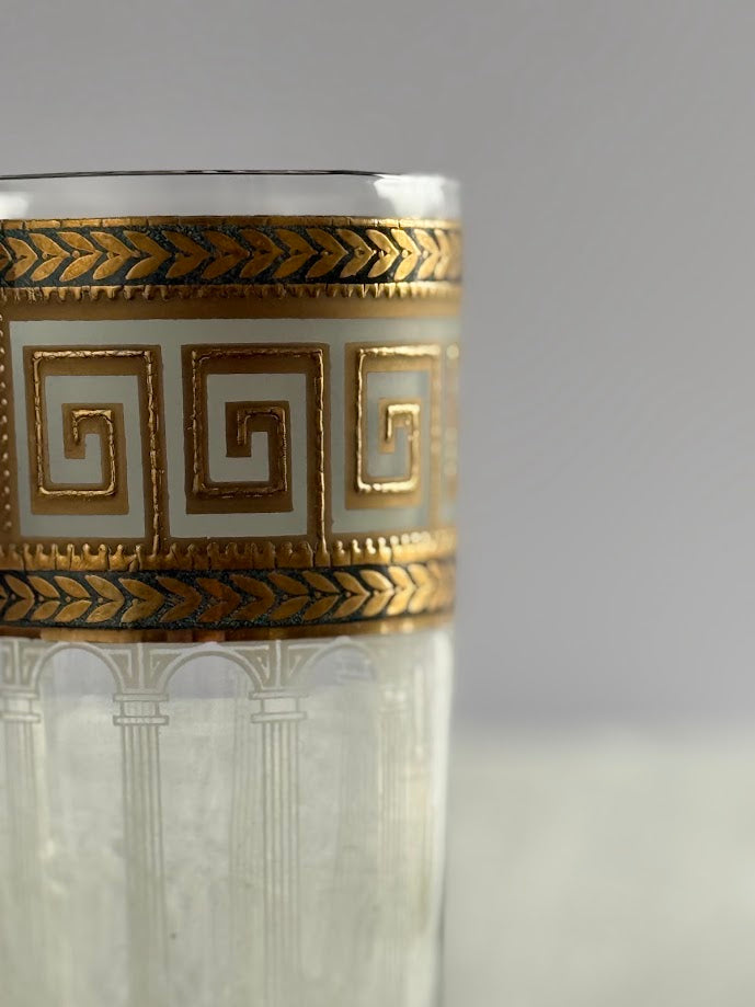 Greek Key Highball Glasses S/4