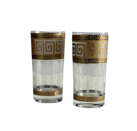Greek Key Highball Glasses S/4