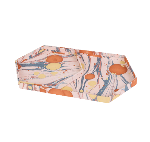 Marbled Hexagon Tray Set - Twilight Bubble