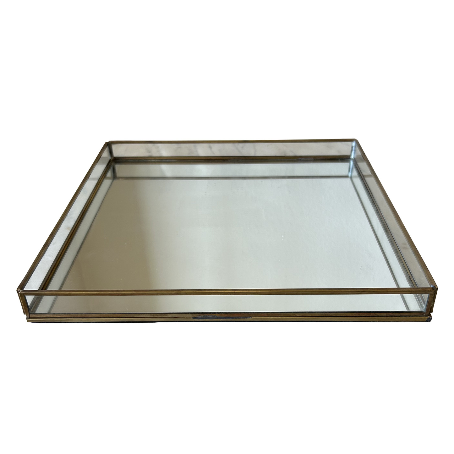 Mirror Trays with Brass Trim
