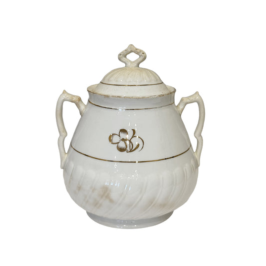 Ironstone Sugar Jar with Lid - Medium
