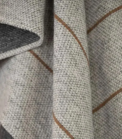 Luca Structured Stripes Throw - Grey/Navy