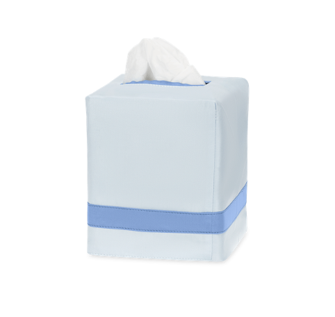 Tissue Box Cover - Blue/Azure Cotton Sateen
