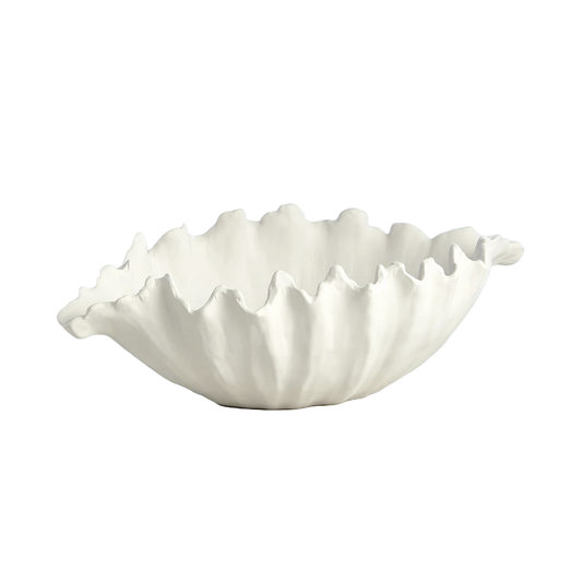 White Organic Oval Bowl