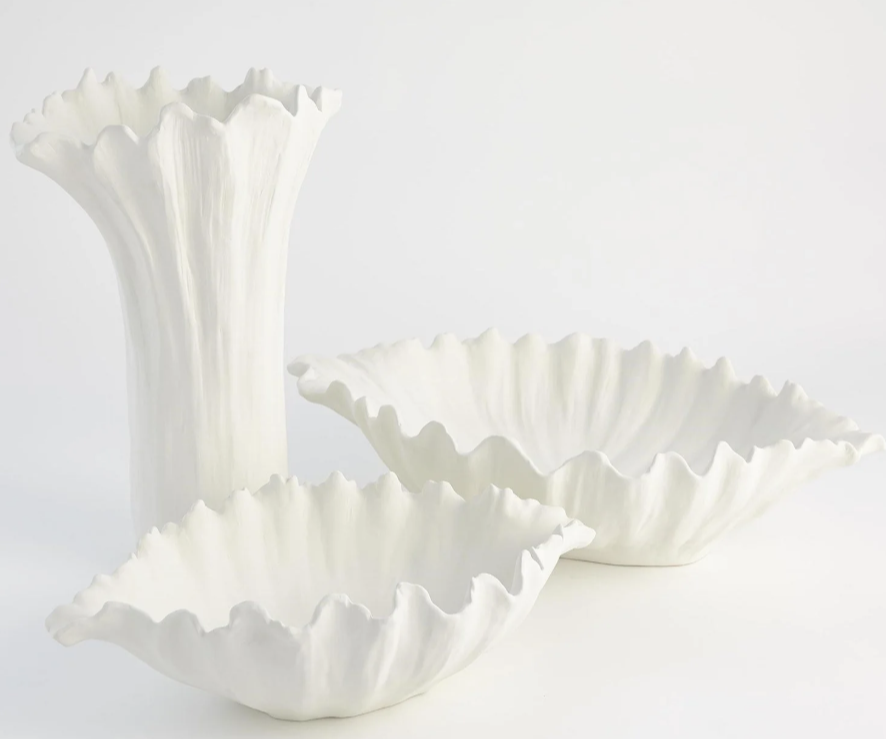 White Organic Oval Bowl