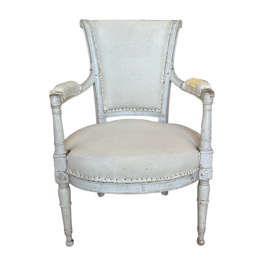 French Revival Louis XVI Painted Arm Chair