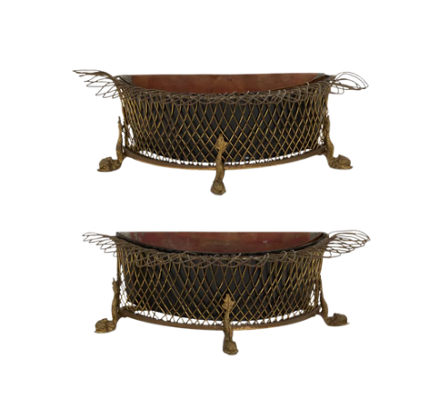 Pair of French Brass and Bronze Jardinierres