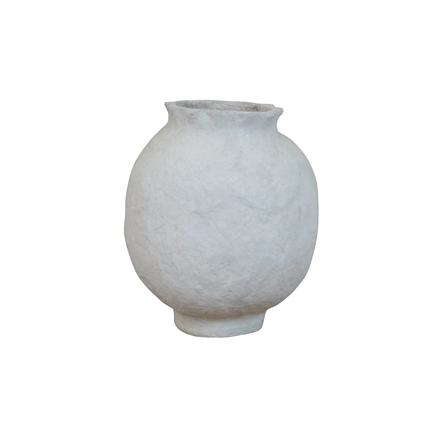 Paper Mache Vase in Natural White - 12"H