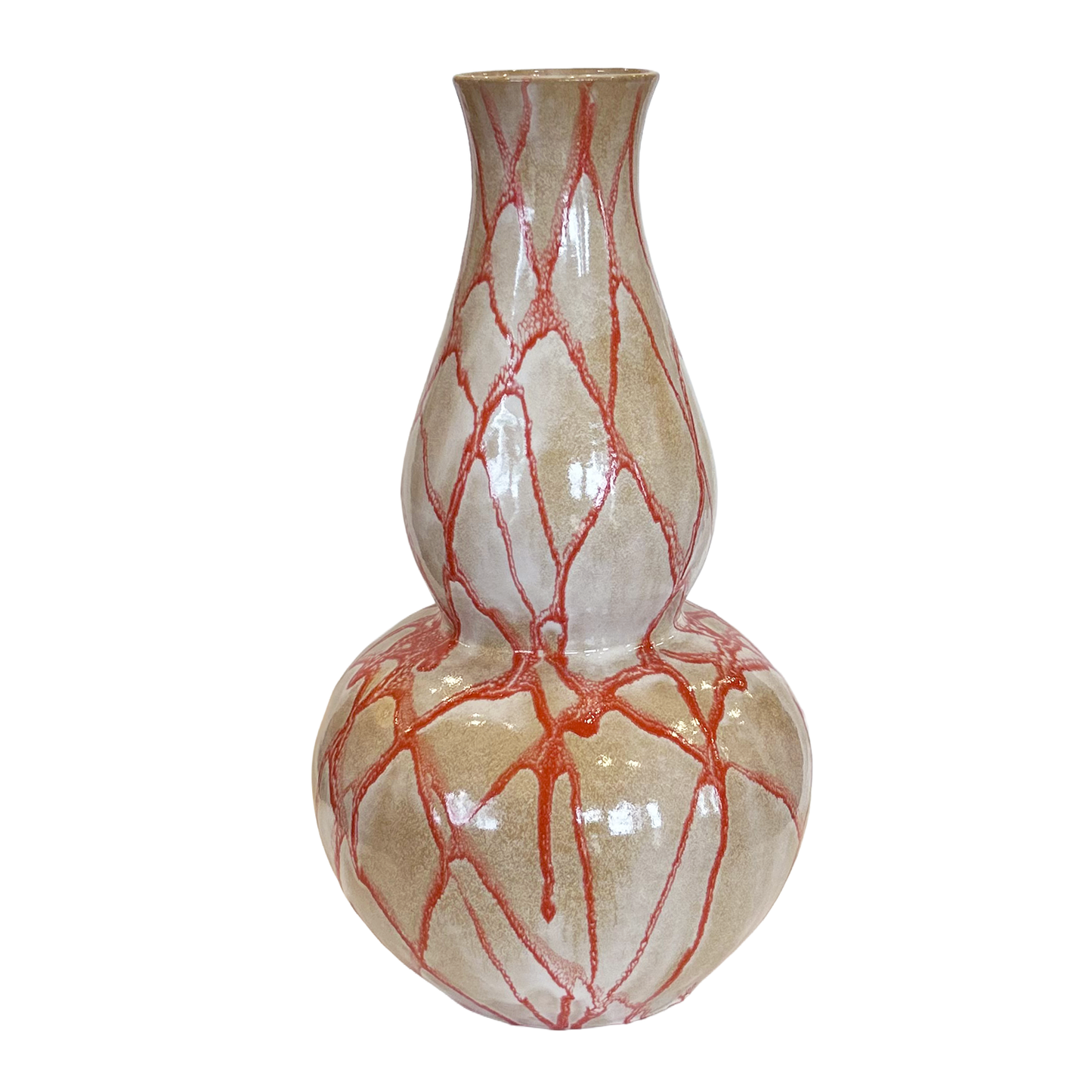 Beige and Pink Ceramic Vase