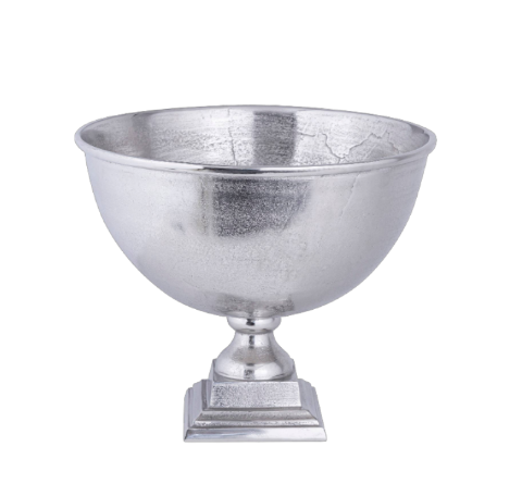 Square Base Planter/Wine Cooler - Raw Nickel