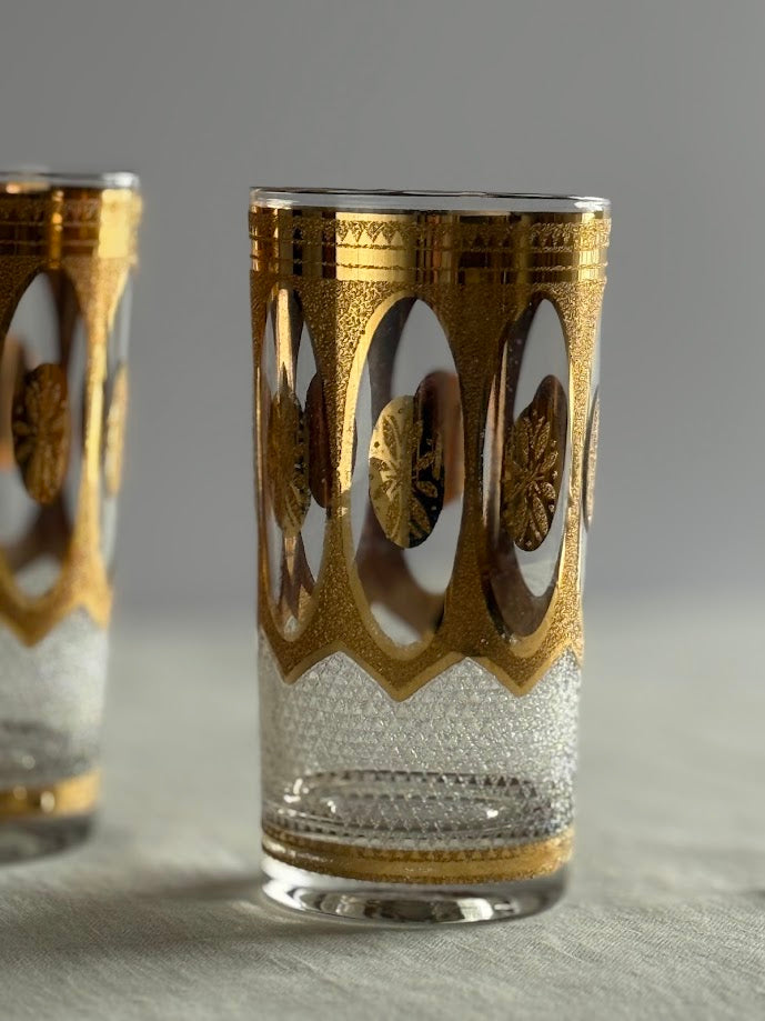 Culver Gold Recency Highball Glasses S/4