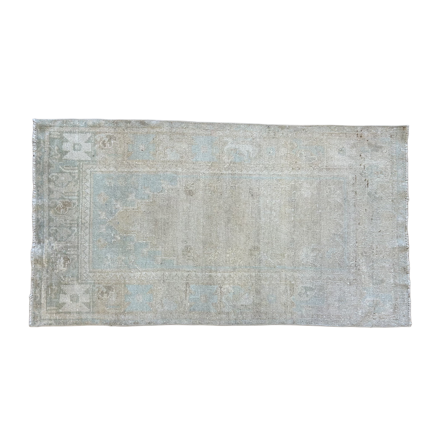 Celadon/Beige Turkish Runner - 32 x 58