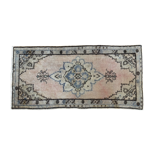 Rose and Indigo Turkish Runner - 34 x 70