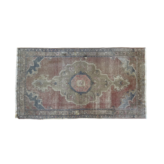 Rust and Olive Turkish Runner - 57 x 97
