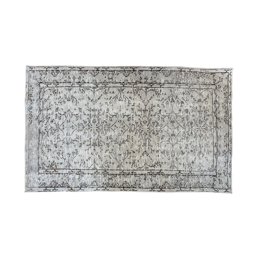 Beige and Brown Turkish Runner - 45.5 x 69