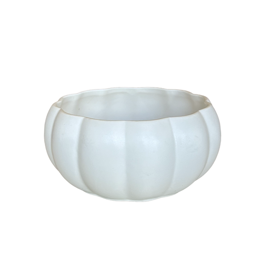 White Scalloped Ceramic Bowl