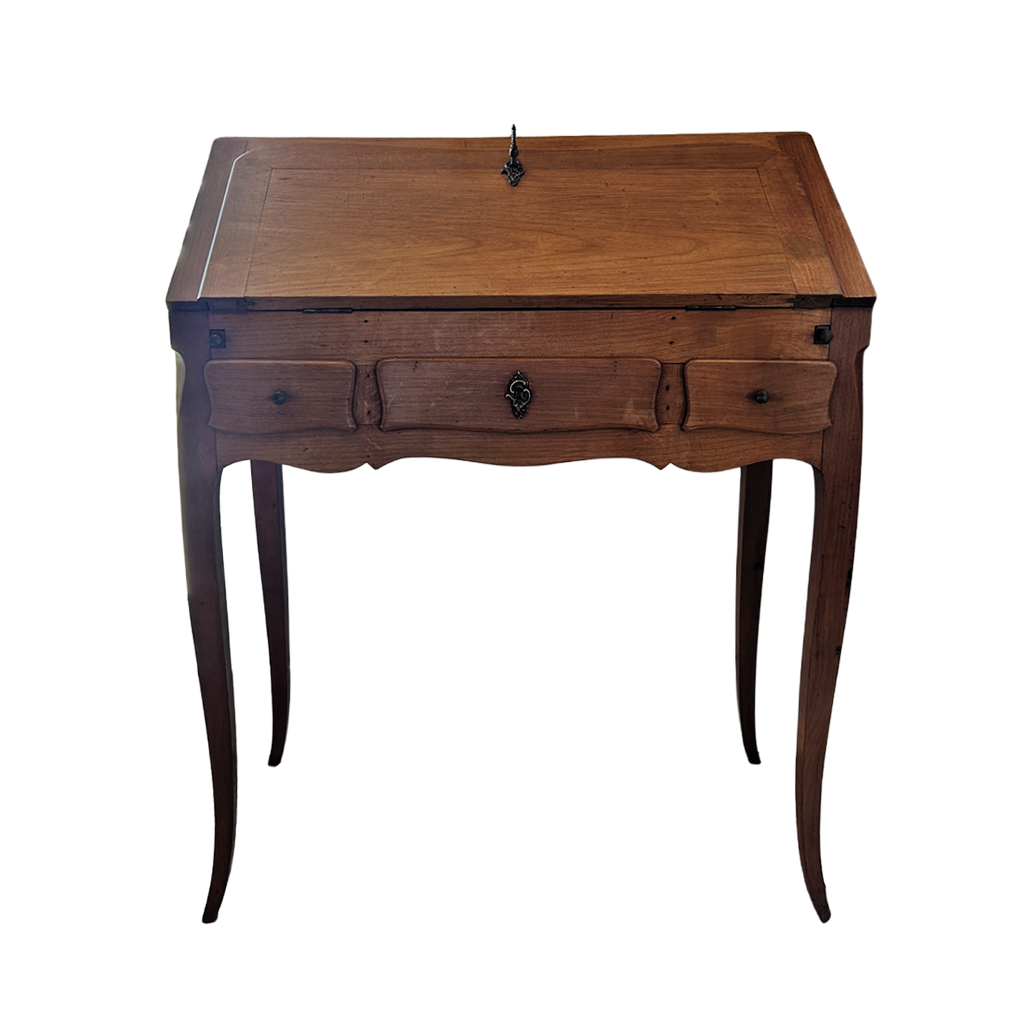 Walnut Secretary with Leather Inlay