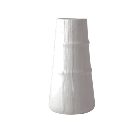 Linen Texture Vase - Soft White