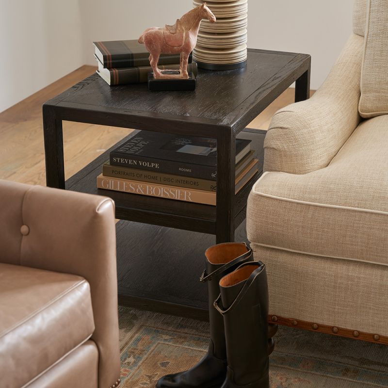 Three Tier Side Table - Worn Black