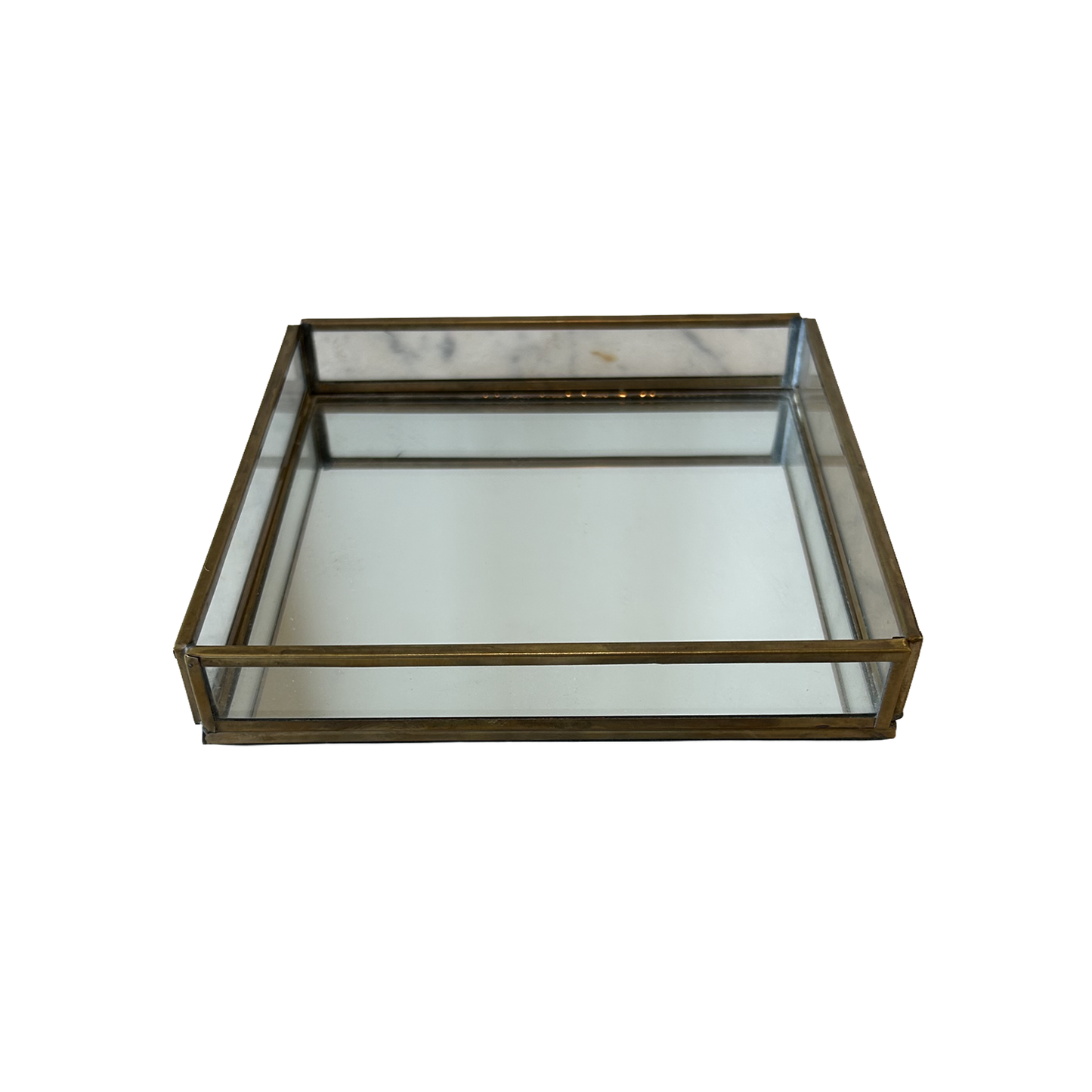 Mirror Trays with Brass Trim
