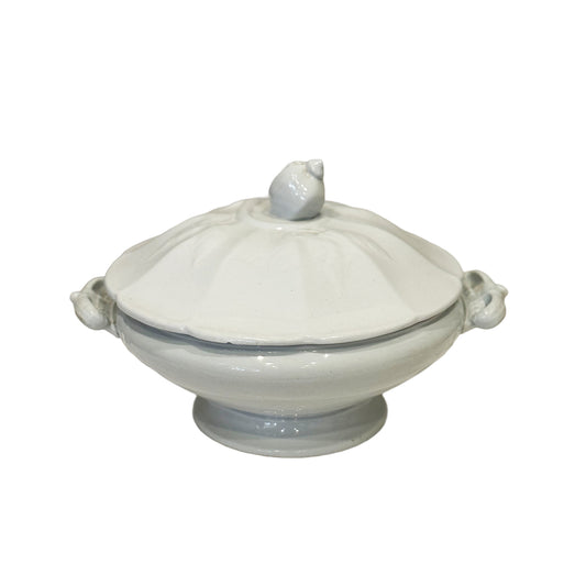 White Round Ironstone Tureen with Lid