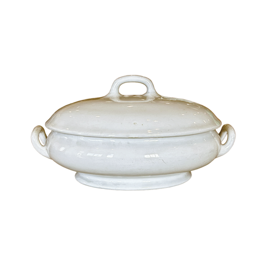 White Oval Ironstone Tureen with Lid