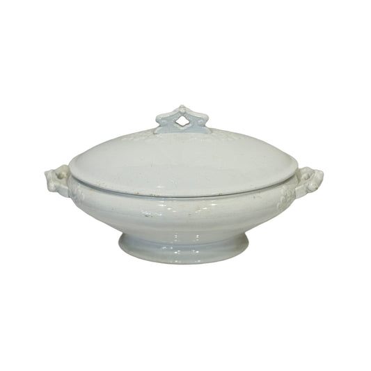 White Oval Ironstone Tureen with Lid