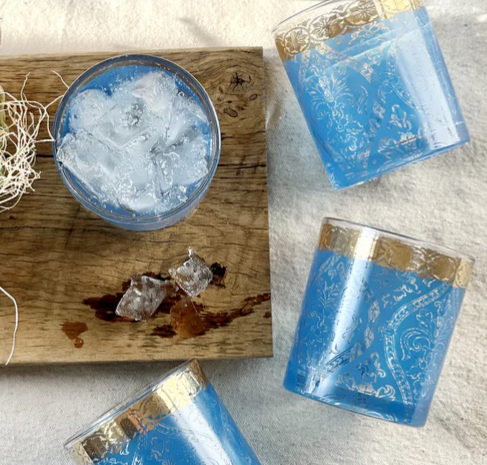 S/4 Cocktail Glasses - Turquoise Gem