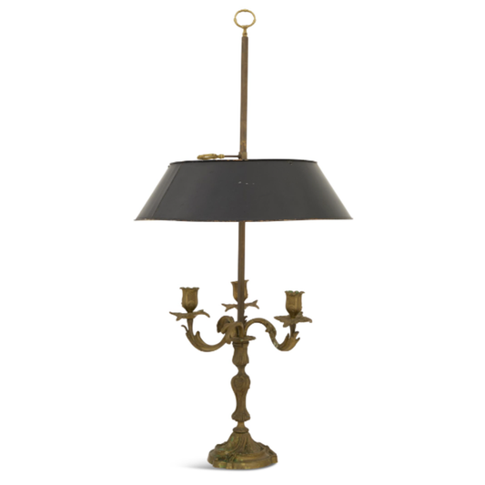 French Bronze and Tole Bouillotte Lamp