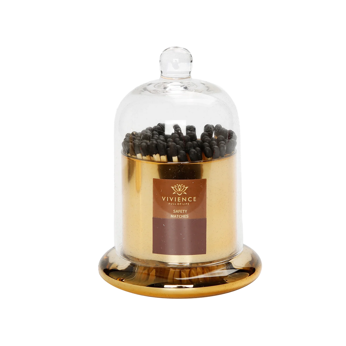 Match Holder Jar with Gold Base