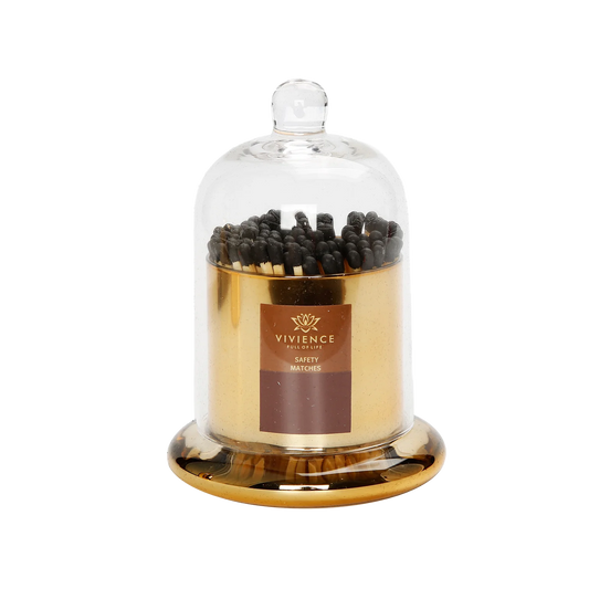Match Holder Jar with Gold Base