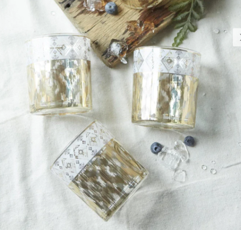 S/4 Rocks Glasses - White Twist