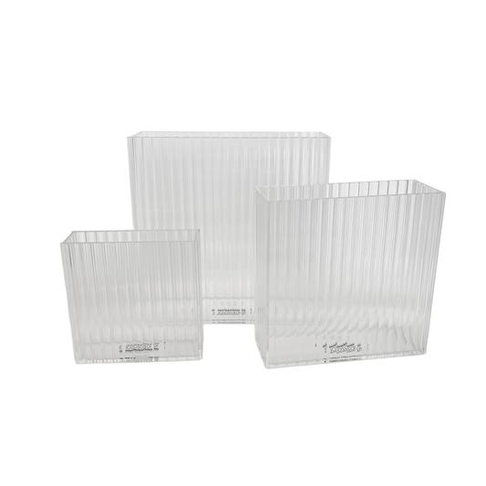 Ribbed Square Window Vases