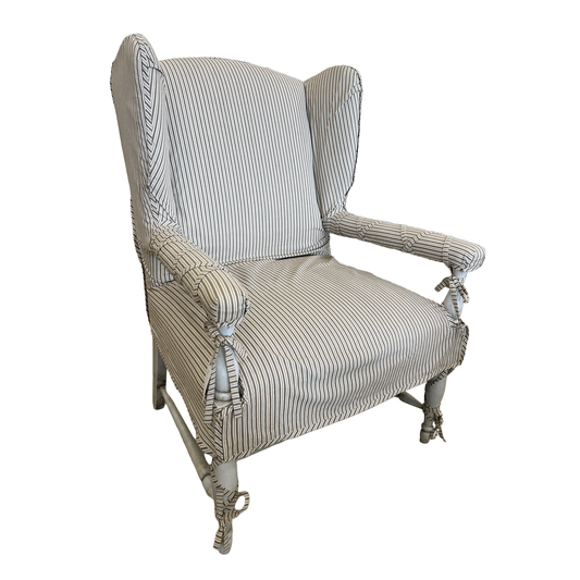 Slipcovered Wing Back Arm Chair